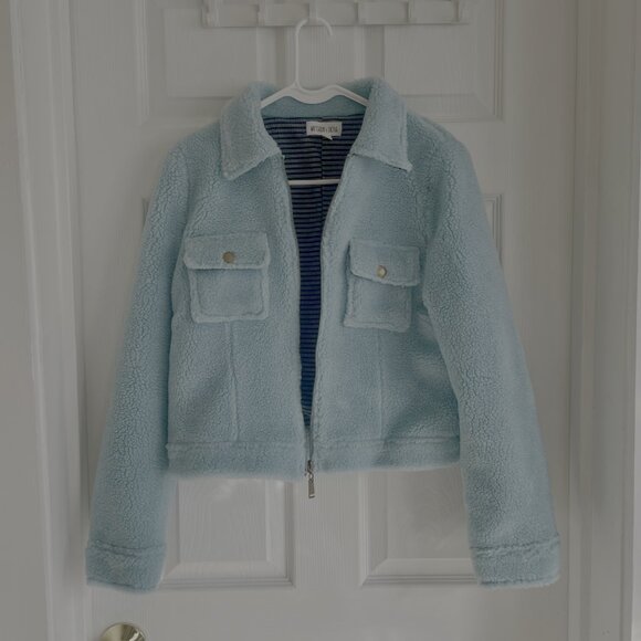 Whiteroom + Cactus Blue Sherpa Full Zip Jacket - Picture 3 of 4
